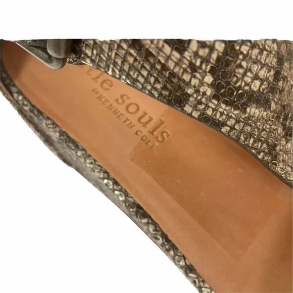Gentle Souls Wedge Sandals Women's Gisele GSS8014EB Brown Beige T Strap SZ 9.5M