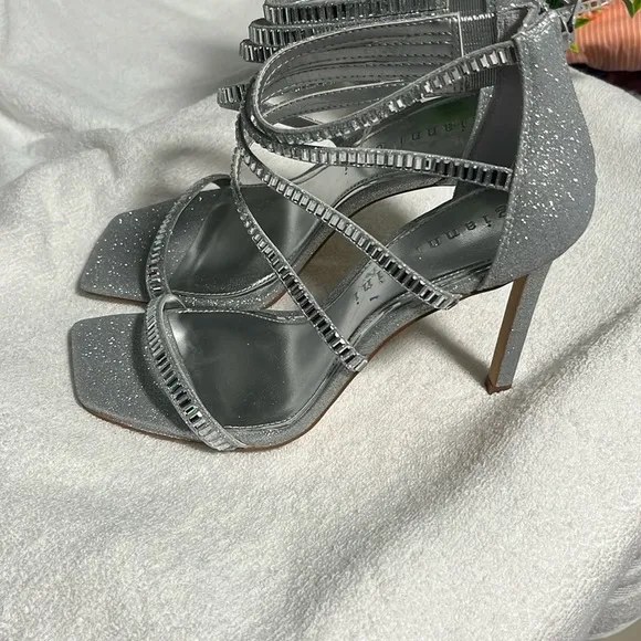 Gianni Bini Shoes Elegant Silver Strappy Heels