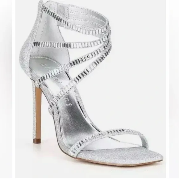 Gianni Bini Shoes Elegant Silver Strappy Heels