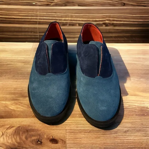 Girotti slip on suede shoes size 37 blue shades
