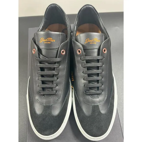 Good Man Brand NIB Legend Court Black Nappa Italy Leather Suede‎ Sneaker Size 10