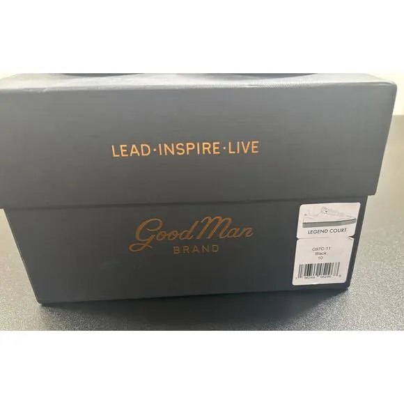 Good Man Brand NIB Legend Court Black Nappa Italy Leather Suede‎ Sneaker Size 10