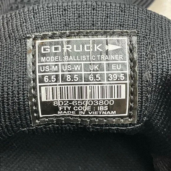 GORUCK Ballistic Trainers Unisex W8.5 M6.5 Blackout Black Reflective Spearhead