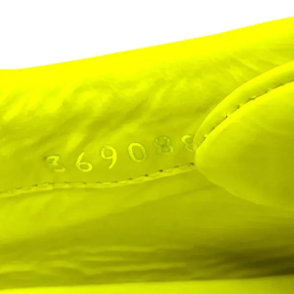 Gucci GG Neon Yellow Leather Sneakers Trainers Shoes Low Top Men's US 10/EU 43