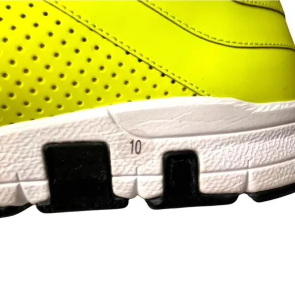 Gucci GG Neon Yellow Leather Sneakers Trainers Shoes Low Top Men's US 10/EU 43