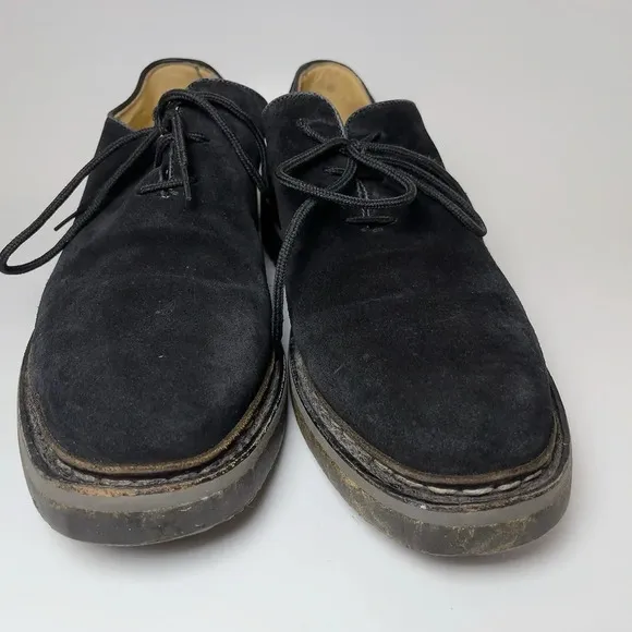 Heschung Suede Black Low Top Oxford Lace Up Shoes