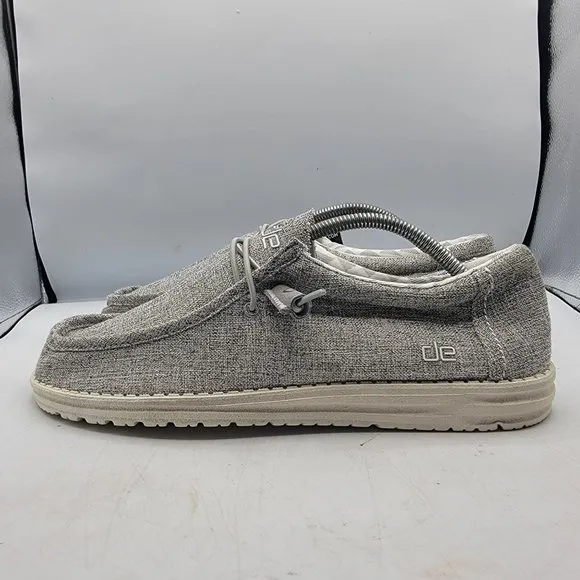 Hey Dude Mens 11 Wally Linen Iron Loafer Slip On Shoes Lightweight Casual Walk