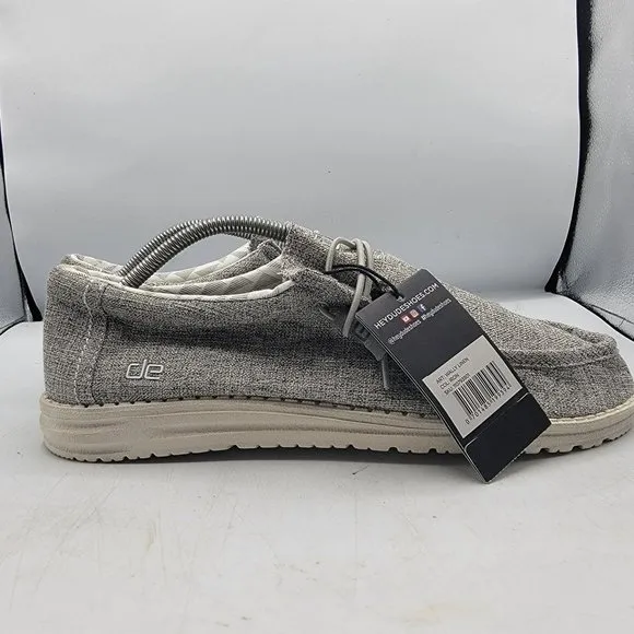 Hey Dude Mens 11 Wally Linen Iron Loafer Slip On Shoes Lightweight Casual Walk