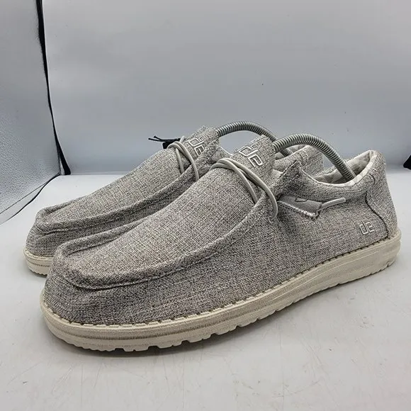 Hey Dude Mens 11 Wally Linen Iron Loafer Slip On Shoes Lightweight Casual Walk