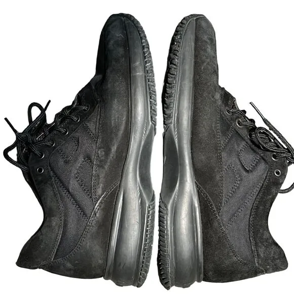 Hogan Interactive Sneakers Womens 8 Black Suede Low Top Lace Up Athletic Shoes