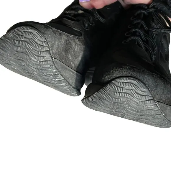 Hogan Interactive Sneakers Womens 8 Black Suede Low Top Lace Up Athletic Shoes