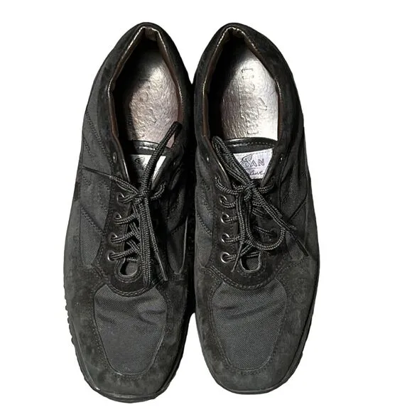 Hogan Interactive Sneakers Womens 8 Black Suede Low Top Lace Up Athletic Shoes
