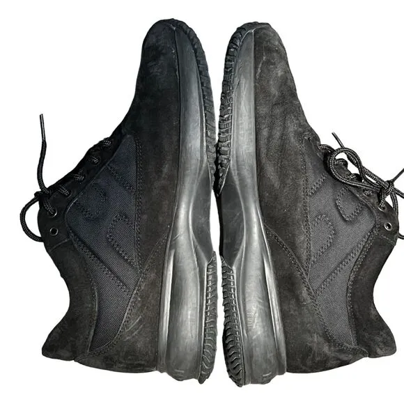 Hogan Interactive Sneakers Womens 8 Black Suede Low Top Lace Up Athletic Shoes