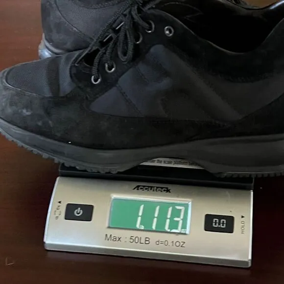 Hogan Interactive Sneakers Womens 8 Black Suede Low Top Lace Up Athletic Shoes