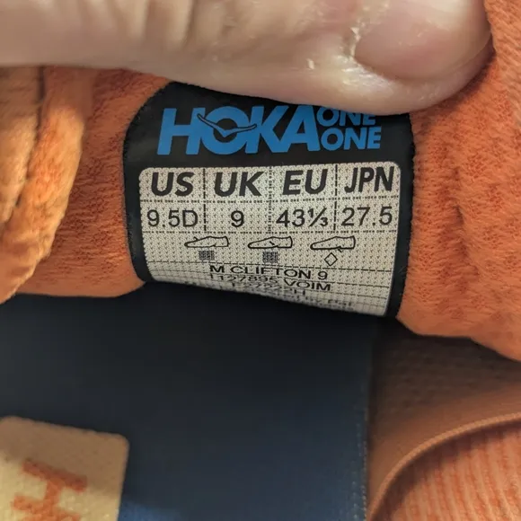 Hoka Men's Orange and Blue Running Shoes