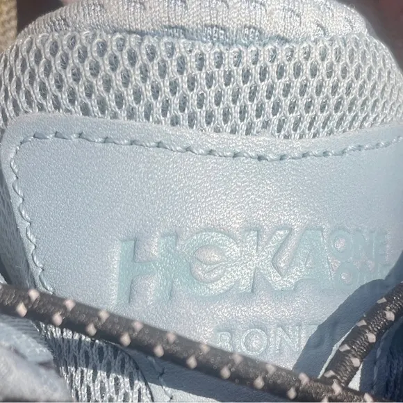 Hoka One Bondi L GTX Gore-Tex Blue Leather Running Shoe Men size 10.5 Women 11.5