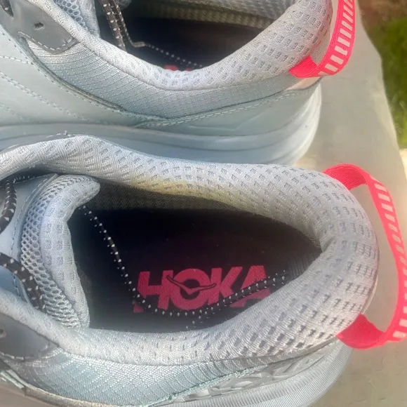 Hoka One Bondi L GTX Gore-Tex Blue Leather Running Shoe Men size 10.5 Women 11.5