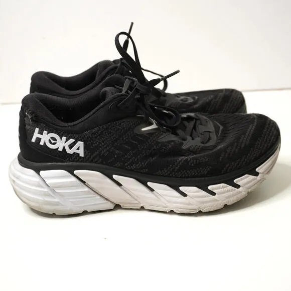 Hoka One Gaviota 4 Womens 8.5 D Wide Sneakers Shoes Walking Running Black FLAWS