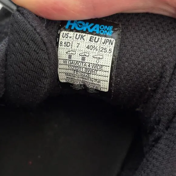 Hoka One Gaviota 4 Womens 8.5 D Wide Sneakers Shoes Walking Running Black FLAWS