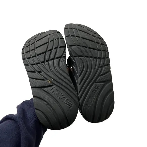 Hoka One One Black Gull Ora Recovery Flip Flop Sandals Thong Mens Size 11