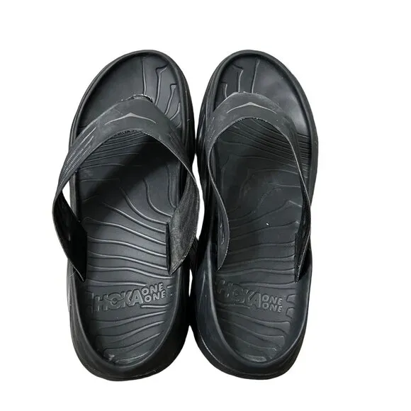 Hoka One One Black Gull Ora Recovery Flip Flop Sandals Thong Mens Size 11