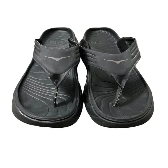 Hoka One One Black Gull Ora Recovery Flip Flop Sandals Thong Mens Size 11