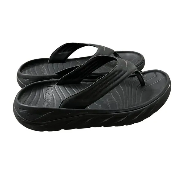 Hoka One One Black Gull Ora Recovery Flip Flop Sandals Thong Mens Size 11