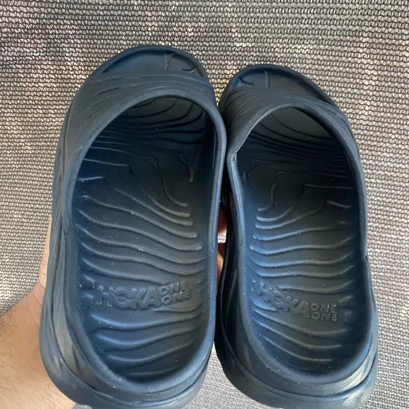 Hoka One One Black Ora Recovery Slide 2 sandals