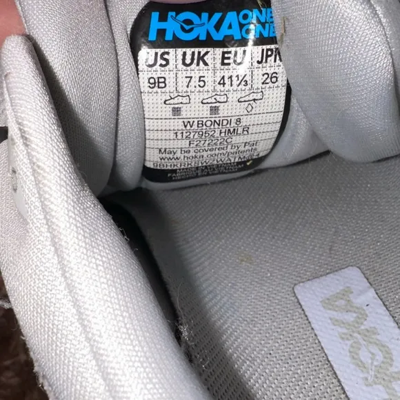 Hoka one one bondi 8 Women's Gray Athletic Shoes running gym 9