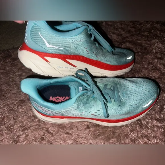 Hoka one one Clifton 8 Women's Blue Running Shoes 11B activewear Gym athletic