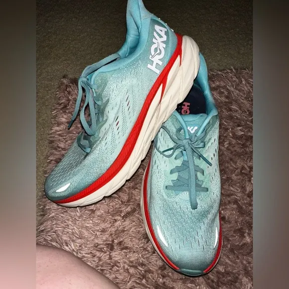 Hoka one one Clifton 8 Women's Blue Running Shoes 11B activewear Gym athletic