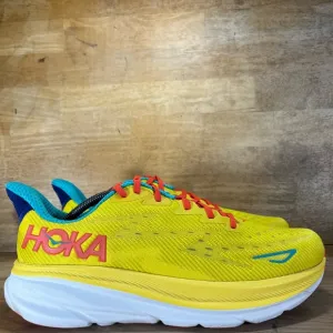Hoka One One Clifton 9 Mens Size 12 Running Shoes Sneakers Passion Fruit Maize