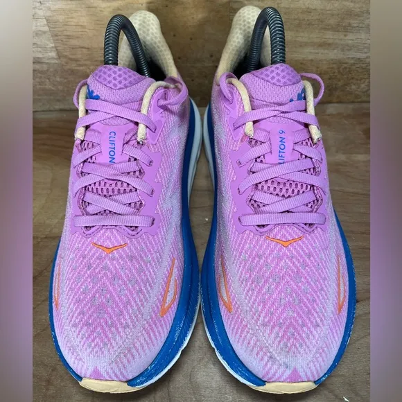 Hoka One One Clifton 9 Womens Sz 6.5 Running Shoes Sneakers Cyclamen Sweet Lilac