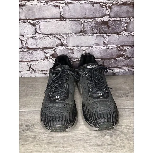 Hoka One One Clifton 5 Black Synthetic Running Training Shoes Men Sz 11.5D US/46