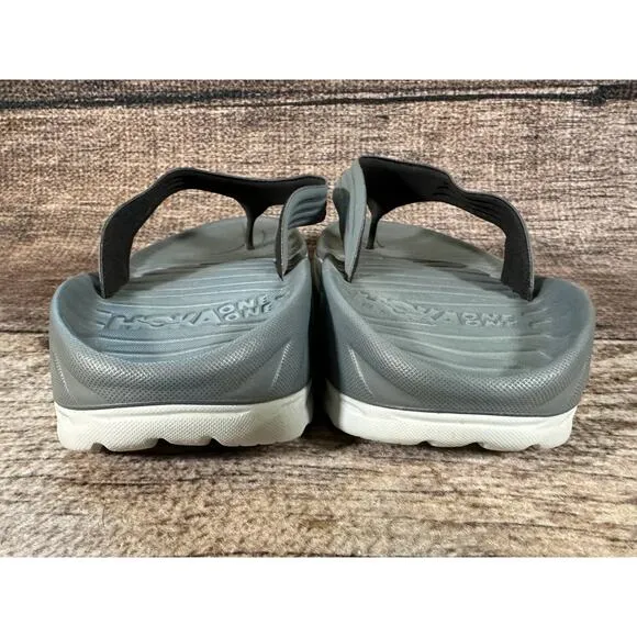 Hoka One One Flip Flop Recovery  Grey Gray Sandals Mens Size 13 Slip On