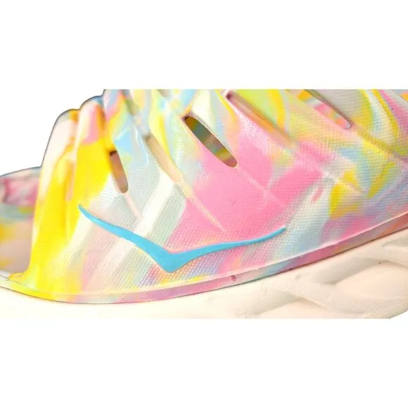 Hoka One One Free People Ora Recovery Slide Sandals Women Size 10 Marble Yellow