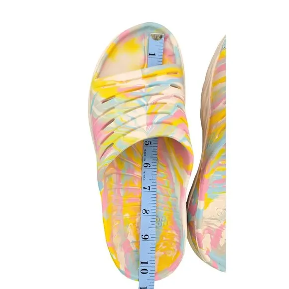 Hoka One One Free People Ora Recovery Slide Sandals Women Size 10 Marble Yellow