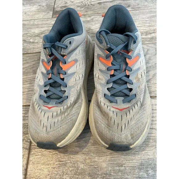 Hoka One One Gaviota 4‎ Running Shoes Womens size 8 B Blue Fog Sneakers Comfort