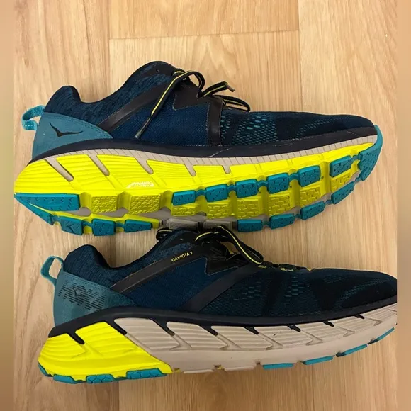 Hoka One One M Gaviota 2 Men's Blue and Yellow Running Shoes