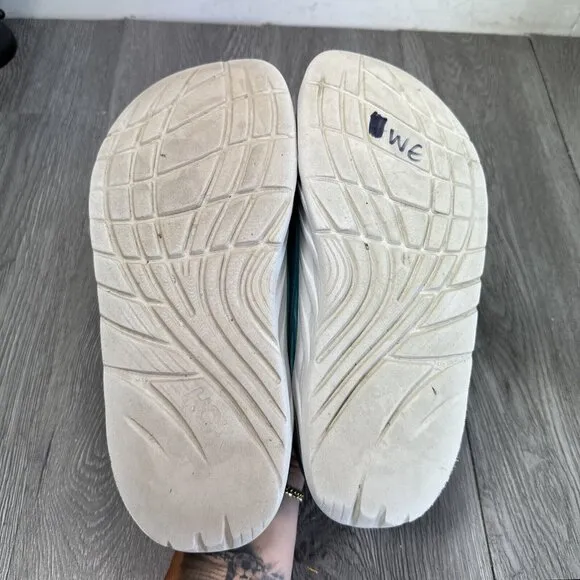Hoka One One Men's 10 Teal Blue White Ora Recovery Slides Comfort Sandals