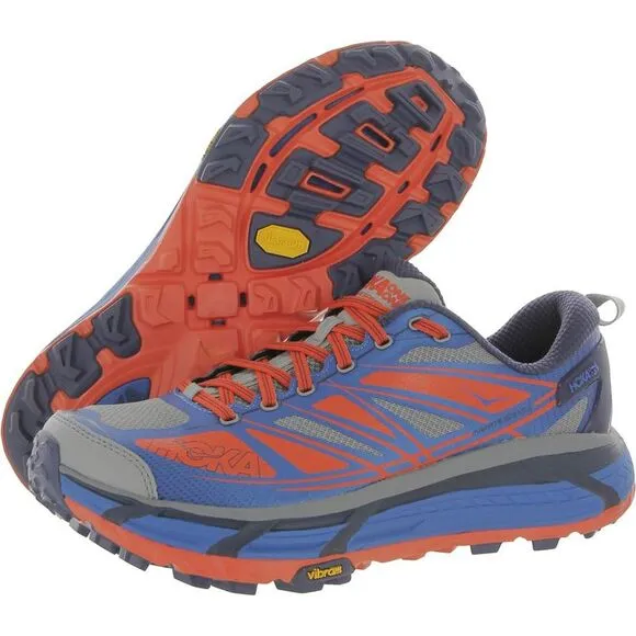 Hoka One One Mens Mafate Speed 2 Blue Fitness Running Shoes Sneakers Used