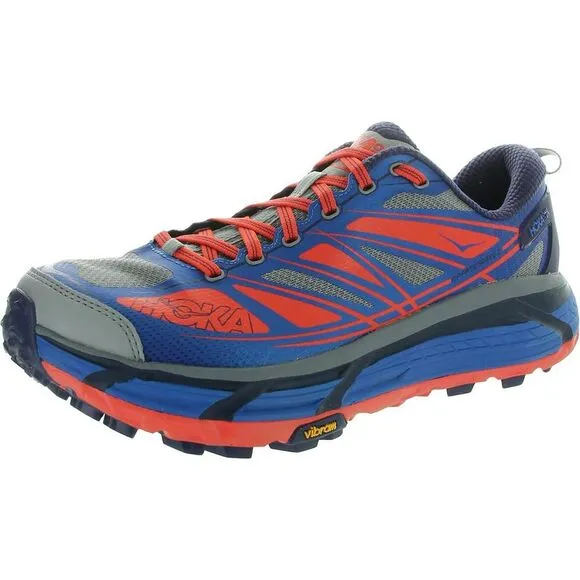 Hoka One One Mens Mafate Speed 2 Blue Fitness Running Shoes Sneakers Used