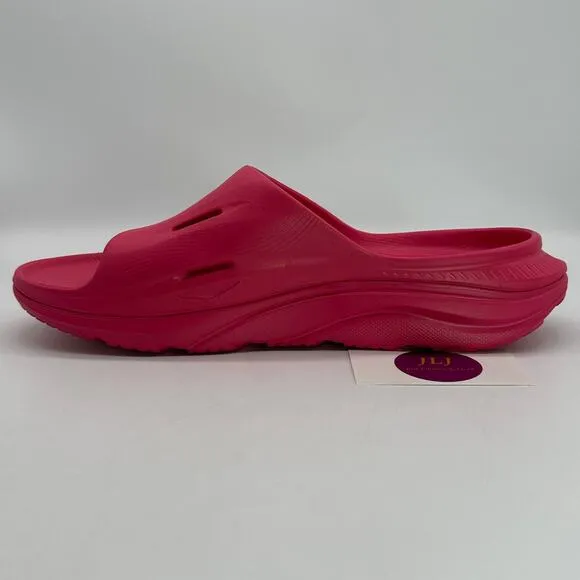 Hoka One One Mens Ora Recovery Slide 3 Slip On Comfort Sandals Raspberry Size 12