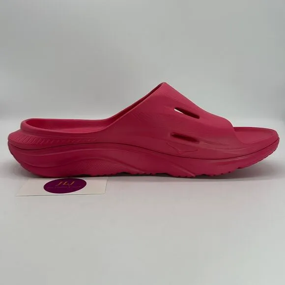 Hoka One One Mens Ora Recovery Slide 3 Slip On Comfort Sandals Raspberry Size 12