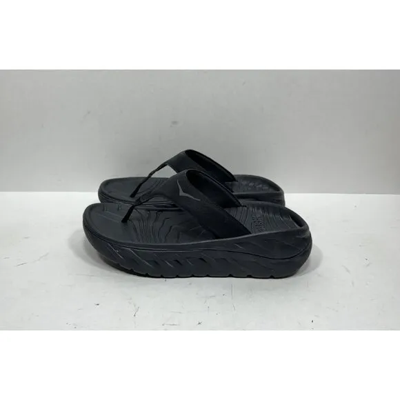 Hoka One One Ora Recovery Flip 2 Sandals Women's Size 7 Triple Black Slip On