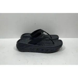 Hoka One One Ora Recovery Flip 2 Sandals Women's Size 7 Triple Black Slip On