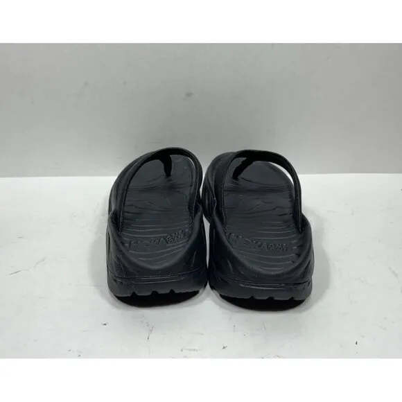 Hoka One One Ora Recovery Flip 2 Sandals Women's Size 7 Triple Black Slip On
