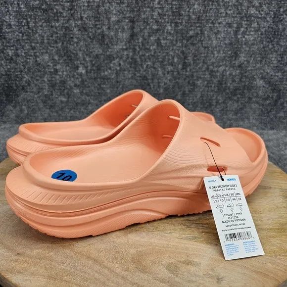 Hoka One One Ora Recovery Slide 3 Mens Size 10 Papaya Comfort Sandals NEW