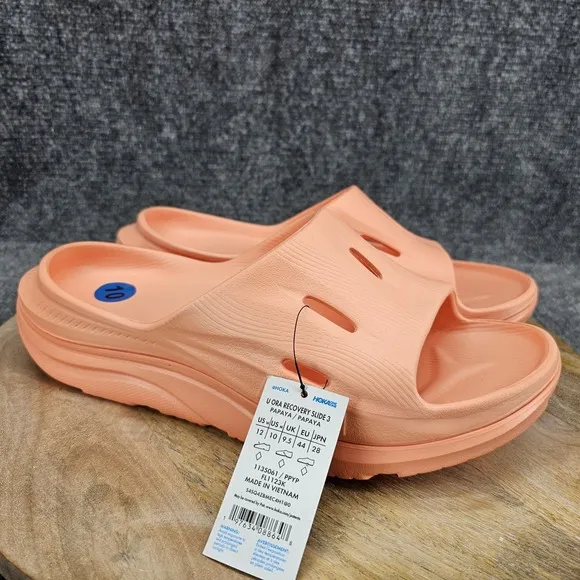 Hoka One One Ora Recovery Slide 3 Mens Size 10 Papaya Comfort Sandals NEW