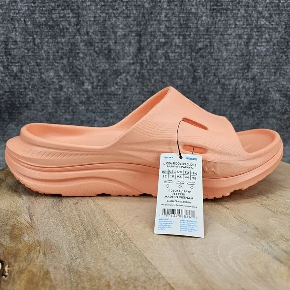 Hoka One One Ora Recovery Slide 3 Mens Size 10 Papaya Comfort Sandals NEW
